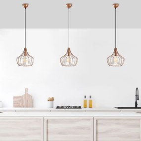 Висящо осветително тяло с метален абажур в меден цвят ø 27 cm Mezopotamya – Opviq lights