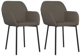 344702 vidaXL Трапезни столове, 2 бр, тъмносиви, кадифе