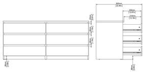 Скрин от дъбов декор в естествен цвят 154x70x50 cm Naia – Tvilum