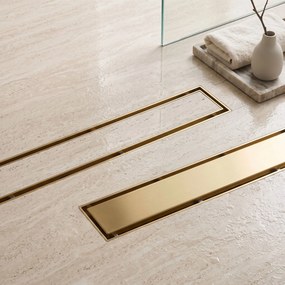Линеен отводнител Rea Neox brush gold 80