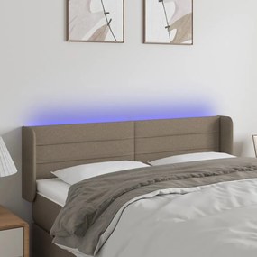 3123378 vidaXL LED горна табла за легло, таупе, 147x16x78/88 см, плат