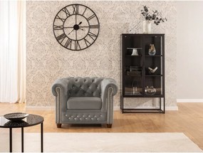 Сиво кадифено кресло честърфийлд York Blik – Ropez