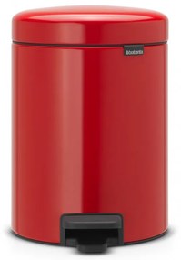 Кош за боклук с педал Brabantia NewIcon 649006, 5 л, Леко затваряне, Противоплъзгаща основа, Червен