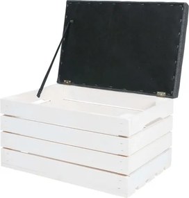 Дървен пуф с място за съхранение - сандък със седалка