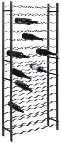 325923 vidaXL Стойка за вино за 96 бутилки, черна, желязна