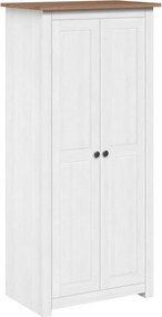 282666 vidaXL Гардероб, бял, 80x50x171,5 см, бор масив, стил Панама