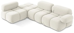 Бял кадифен модулен ъглов диван (ляв ъгъл) Lokua – Makamii