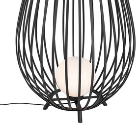 Комплект подови лампи черен с опал 110 см и 70 см - Angela