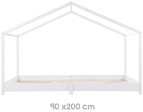 Бяло детско легло тип къща 90x200 cm Montessori – Roba
