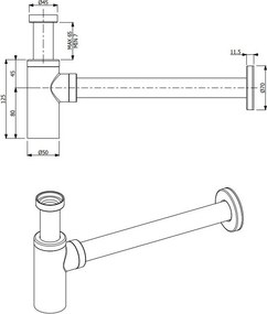 Сифон за мивка Minimal Vicario-бронз