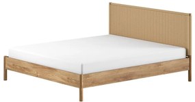 Двойно легло от масивен дъб без ламелно дъно в естествен цвят 180x200 cm Olive Rope – Vipack