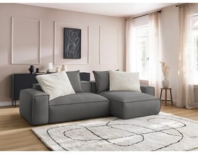Сив ъглов диван от изкуствена кожа (променлив) Boheme – Bobochic Paris