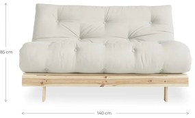 Бял разтегателен диван 140 cm Roots - Karup Design