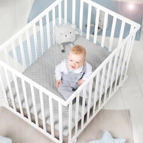 Бяла кошара за игра 100x75 cm на колелца Style – Roba