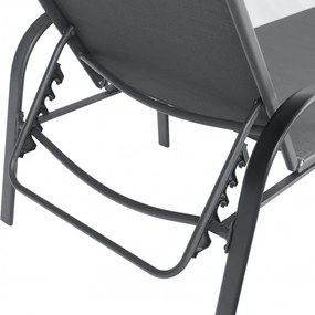 Накланящ се градински шезлонг тъмно сив