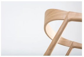 Трапезен стол от масивна дъбова дървесина със синьо-сива седалка Muna - Gazzda