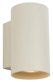 Модерен стенен аплик бежов GU10 50mm кръгъл 2-светлинен - Sandy