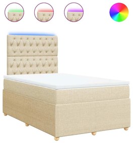 3294335 vidaXL Боксспринг легло с матрак, кремаво, 120x200 см, плат