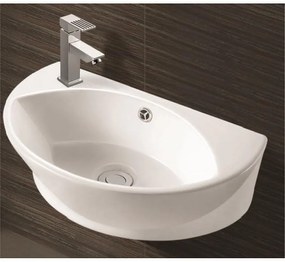 Мивка за баня ICC 3045 L, стенен монтаж, с отвор за смесител, порцелан, бял, 45x28x15см