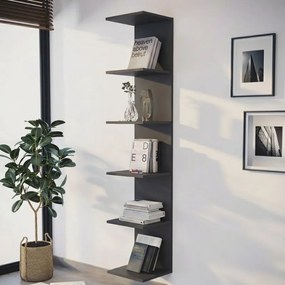 Книжна рафт Ogden меламин в антрацитен цвят 34,5x30x180см.