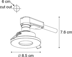 Интелигентен вграден прожектор за баня бял с Wifi GU10 - Shed