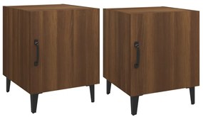 817320 vidaXL Нощни шкафчета, 2 бр, Кафяв дъб, инженерно дърво