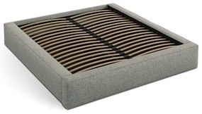 Зелено двойно тапицирано легло с място за съхранение с включена подматрачна рамка 200x200 cm Simon – Micadoni