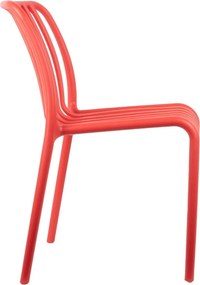 Светлочервен пластмасов трапезен стол Glee – Leitmotiv