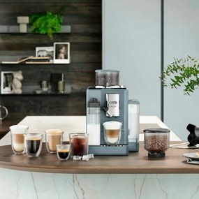 Еспресо машина DeLonghi Rivelia Pebble Grey EXAM440.55.G, 1450W, 19 bar, 1.4l, Тъчскрийн TFT, Twin Shot, Bean Adapt, 17 напитки, Каменно сиво
