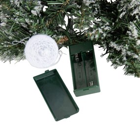 Коледен гирлянд бял с червено 270 см вкл. LED с таймер - Jack