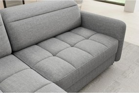 Сив кадифен разтегателен ъглов диван с място за съхранение (ляв ъгъл L форма) Barea – ELTAP