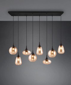 Черно-оранжева висяща лампа със стъклен абажур Lumina - Trio