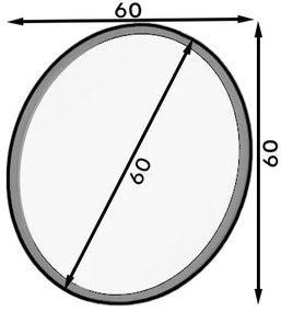 Огледало Grace-Mauro-Диаметър: 60 cm