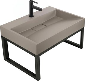 Мивка от конгломерат Rea GOYA TAUPE 70CM + стелаж