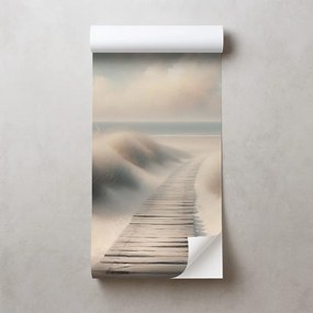 Самозалепващ тапет – Пясъчен плаж с дървена пътека