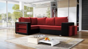 Ъглов диван Milano-Black-Red-Left