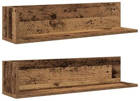 860038 vidaXL Стенни рафтове 2 бр старо дърво 75x16,5x16,5 см инженерно дърво