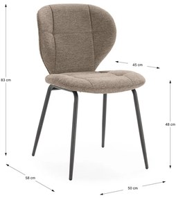 Бежови трапезни столове в комплект от 2 бр. Maori – Marckeric