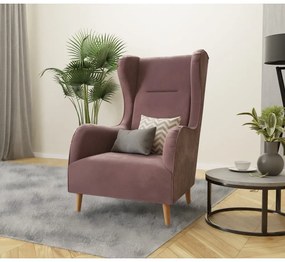 Фотьойл от розово кадифе Carole - Ropez