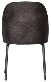 Черни кожени трапезни столове в комплект 2 бр. Vogue – WOOOD