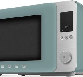 Комбинирана микровълнова фурна с горещ въздух SMEG Collezione MOC02EGMEU, 900W, 27 л, 25 програми, Плавно затваряне, Индивидуални настройки, Зелен
