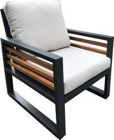 Сив алуминиев градински комплект за отдих за 5 души Colmar – Rojaplast