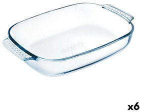 Поднос за сервиране Pyrex Classic Квадратен Прозрачен Cтъкло 35 x 23 cm (6 броя)