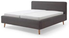 Сиво велурено двойно легло , 180 x 200 cm Mattis Cord - Meise Möbel