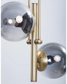 Сиво-златисто осветително тяло за таван със стъклен абажур ø 15 cm Libra – Squid Lighting