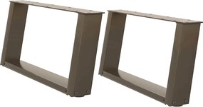 4012751 vidaXL Крака за масичка за кафе, U-образни, 2 бр., естествена стомана, 60 x (30-31) см, стомана