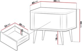 Нощно шкафче Marly Reg-Кафяво