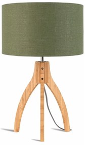 Настолна лампа със зелен абажур и бамбукова конструкция Annapurna - Good&amp;Mojo