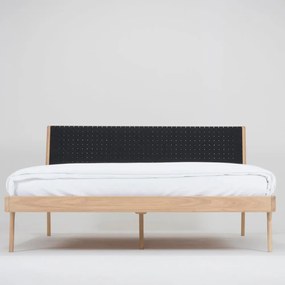 Масивно дъбово легло с черна табла , 180 x 200 cm Fawn - Gazzda