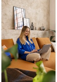 Ъглов диван от плат букле в цвят горчица (десен ъгъл) Imola – Bonami Selection